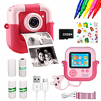Дитяча камера фотоапарат для миттєвої зйомки іграшкова відеокамера з картою пам'яті та іграми