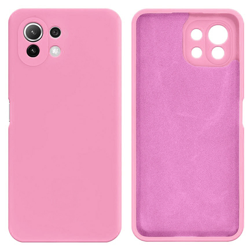 Чохол Silicone case Camera Protective для Xiaomi Mi 11 Lite (04) рожевий Pink, фото 1
