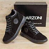 Чоловічі зимові класичні кросівки Armani, чоловічі зимові теплі кросівки класика, зимові кросівки нубук, фото 5