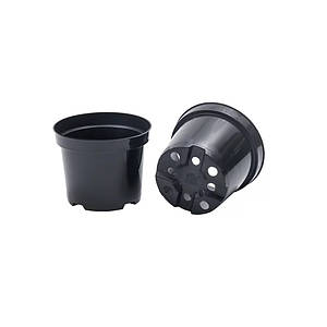 Контейнер-горщик 1,5 л чорний, 15 х 11,5 см, Польща, круглий для вирощування рослин