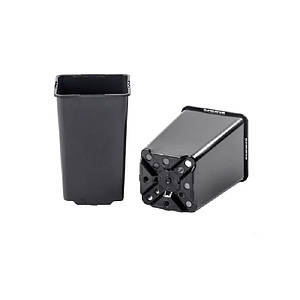 Контейнер-горщик 0,8 л, чорний, 9 x 14 см, Польща, квадратний, високий для вирощування рослин