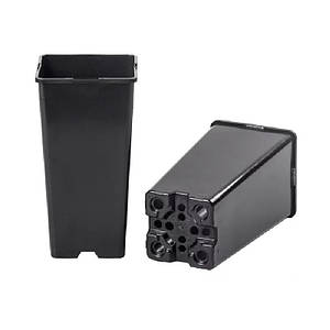 Контейнер-горщик 2 л, чорний, 11 x 21,5 см, Польща, квадратний, високий для вирощування рослин