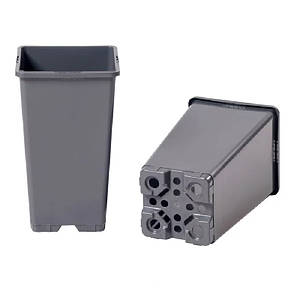 Контейнер-горщик 1,7 л, чорний, 11 x 19 см, Польща, квадратний, високий для вирощування рослин