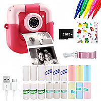 Дитяча камера фотоапарат моментальний друк міні відеокамера для дитини з іграми та картою пам'яті