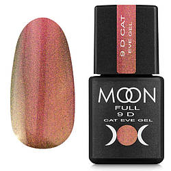Гель-лак Moon Full 9D Cat Eye Gel, NoCE02, 8 мл, рожево-зелений із шимером