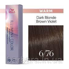Фарба для волосся Wella Illumina Color (всі відтінки в асортименті+2024) 6/76 Темний блонд коричнево-фіолетовий, фото 1