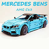 Конструктор Спортивна машина Mercedes-Benz AMG C63 на 4129 деталей, блакитна, фото 3