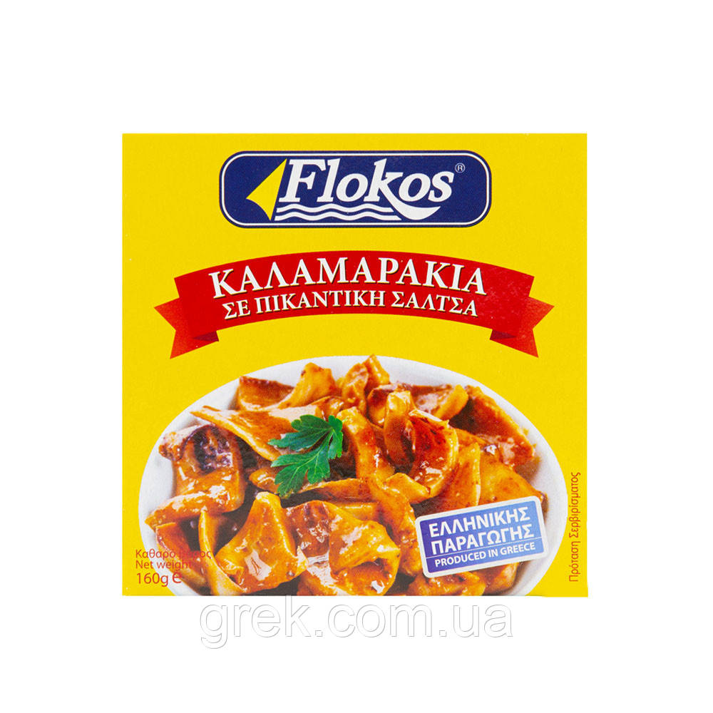 Кальмари в гострому соусі Flokos 150 г, фото 1