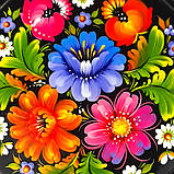 Тарілка декоративна Петриківський розпис ЯСКРАВИЙ БУКЕТ ручної роботи з дерева 20 см Український сувенір, фото 10