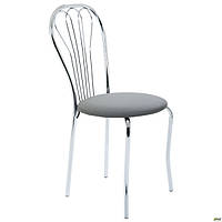 Стілець Ванесса хром Шкірзам сірий