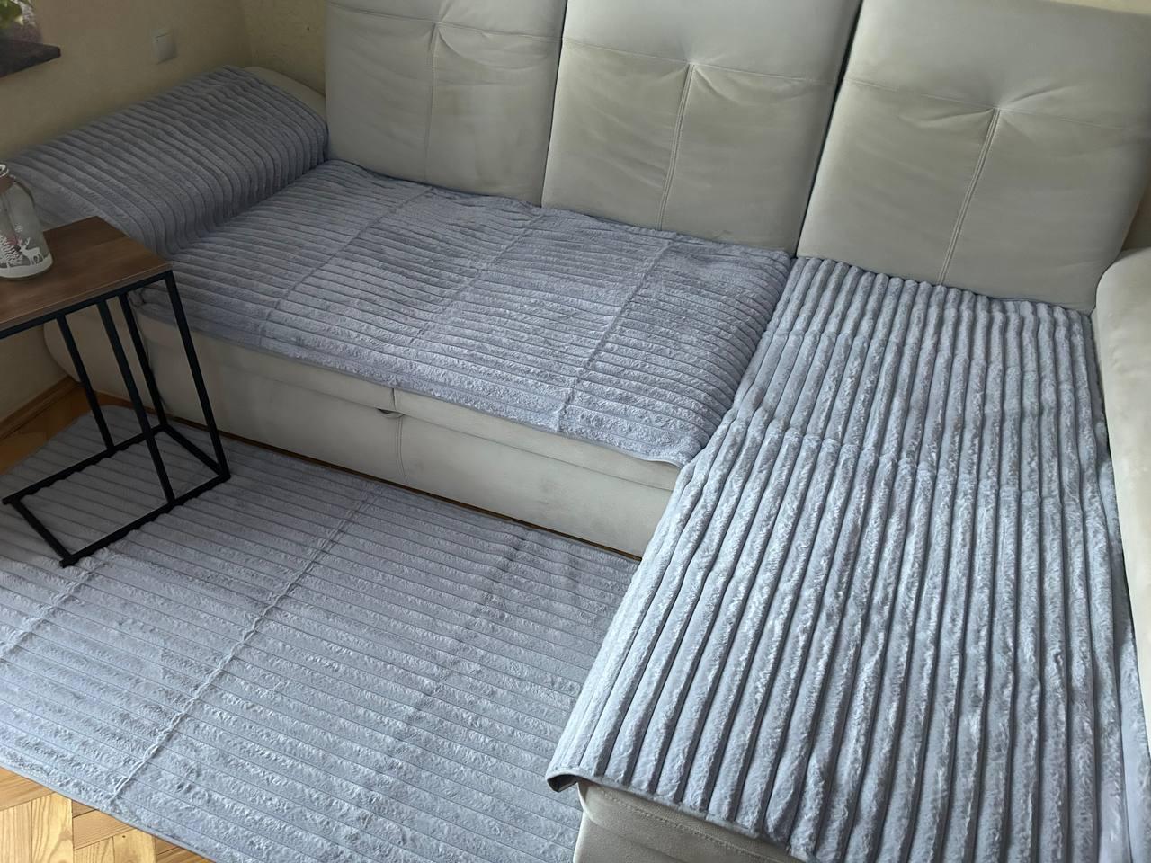 Набір покривал на кутовий диван Дивандек Шарпей Сірий