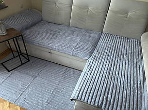 Набір покривал на кутовий диван Дивандек Шарпей Сірий, фото 1