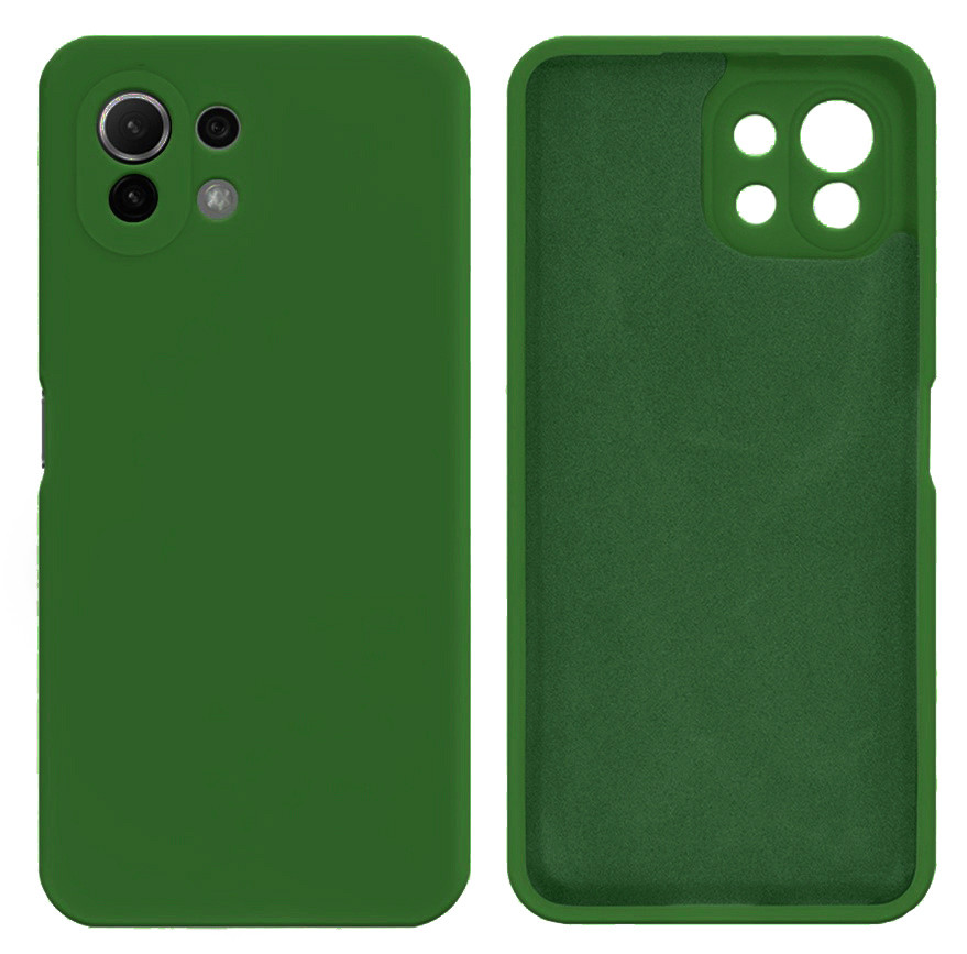Чохол Silicone case Camera Protective для Xiaomi Mi 11 Lite (25) хакі зелений Khaki, фото 1
