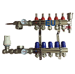 Колектор для теплої підлоги EU на два контури в зборі