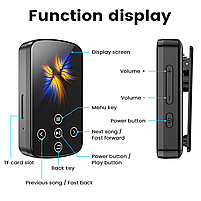 MP3 плеєр Rock Star M15 Bluetooth 5.4 Hi-Fi 64Gb із кліпсою, фото 6