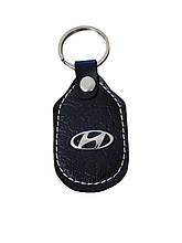 Брелок автомобільний для ключів Hyundai Хендай шкіряний чорний