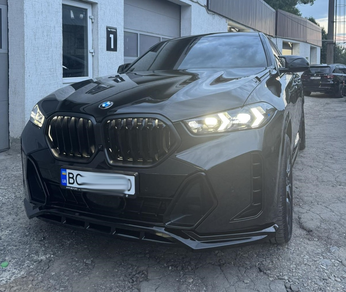 Сплітер BMW X6 G06 LCI M-Sport (2023+) тюнінг обвіс губа спідниця елерон (V1)