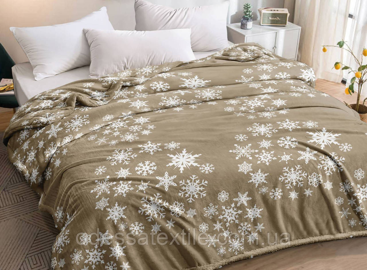 Плед з флісу Сніжинки (160х210), фото 1