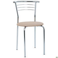 Стілець Маркос хром Шкірзам бежевий