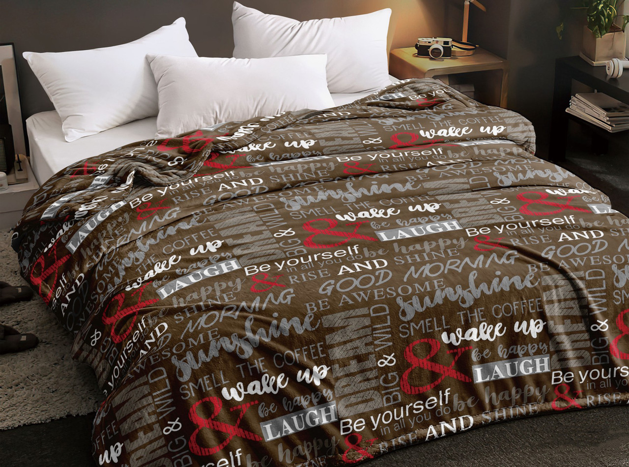 Плед із флісу Lauch коричневий (220х240), фото 1