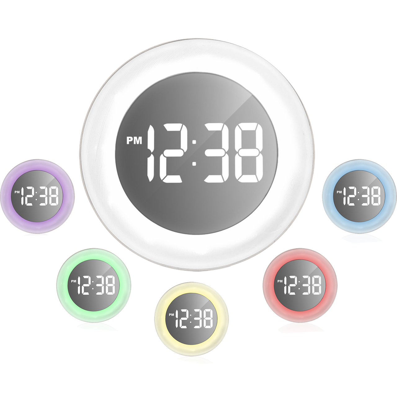 Електронний настінний годинник Technoline WS8086 Rainbow | LED-дисплей, Кольорове світлодіодне підсвічування