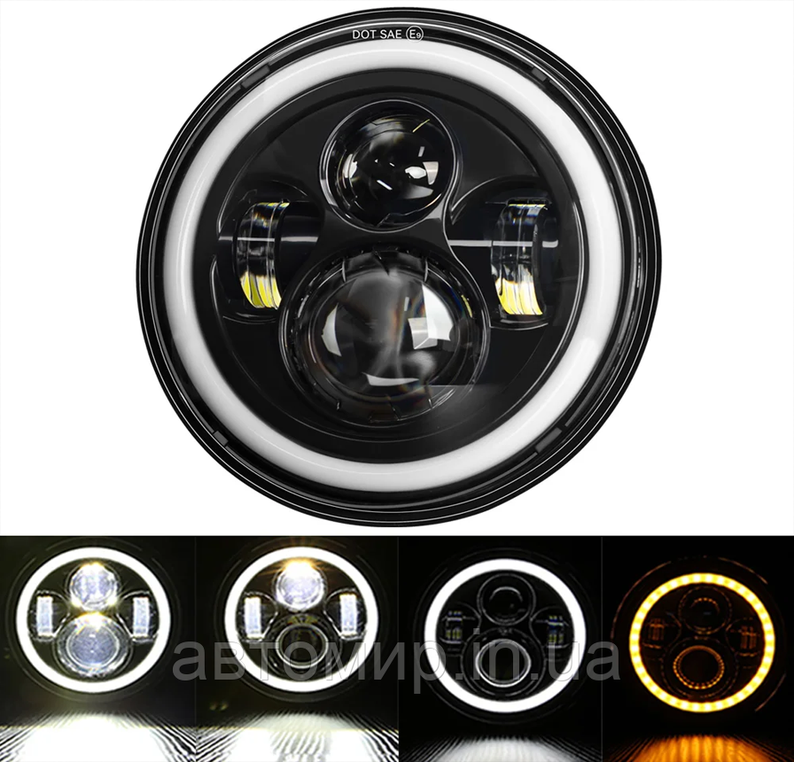 Оптика Фари Ваз 2106 60 ватів Універсальні світлодіодні фари Led 5.75 дюймів ДХО Ангельські очі фари (1 ШТ)