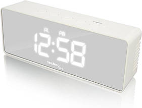 Настільний годинник з LED дисплеєм Technoline WT475 (White/Black Mirror), фото 5