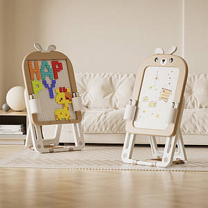 Дитячий мольберт двосторонній Lumpurini Missi Vario з магнітною дошкою для малювання і конструктором