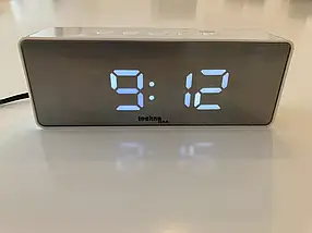 Настільний годинник з LED дисплеєм Technoline WT475 (White/Black Mirror), фото 3