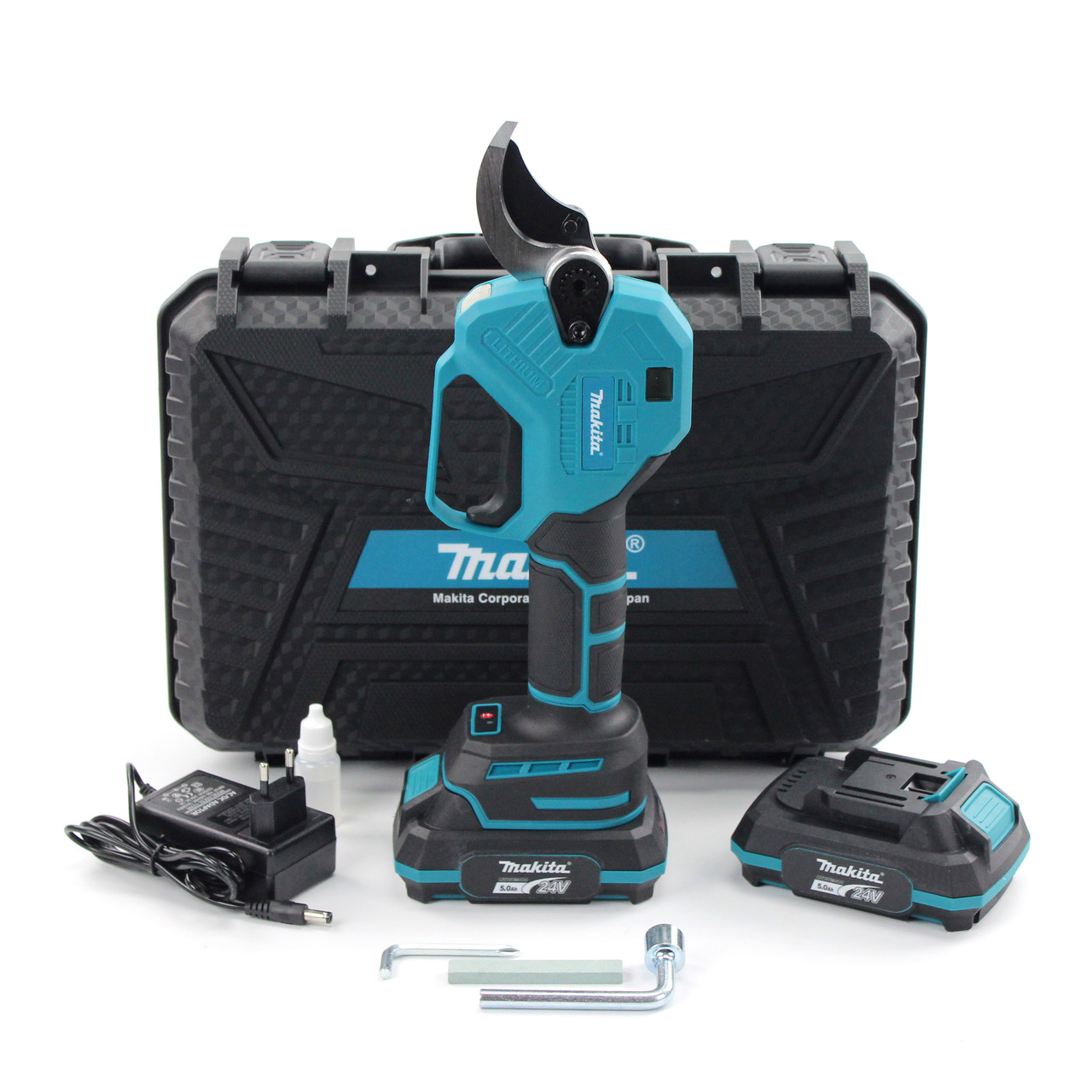 Акумуляторний секатор Makita DUP400 (24V, 5AH, 40мм) з індикатором заряду та різів + підсвічування.