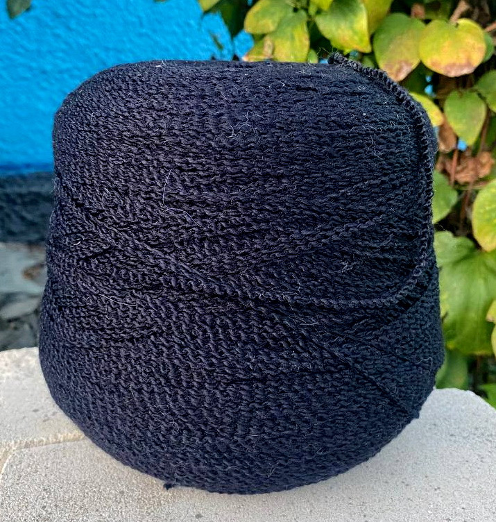 Пряжа для в'язання в бобінах кашемир стрейч Італія ЧОРНИЙ - 1,08кг