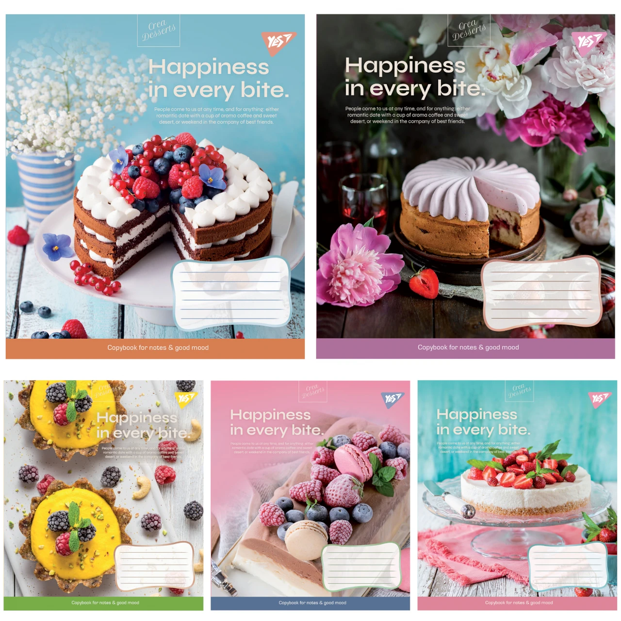 Зошит загальний (А5, 96 аркушів, лінія) Yes Desserts 766506