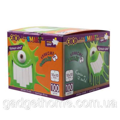 ТОП! Крейда ZiBi біла, 100 шт., SMART Line (ZB.6719-12) - (gHome), фото 1