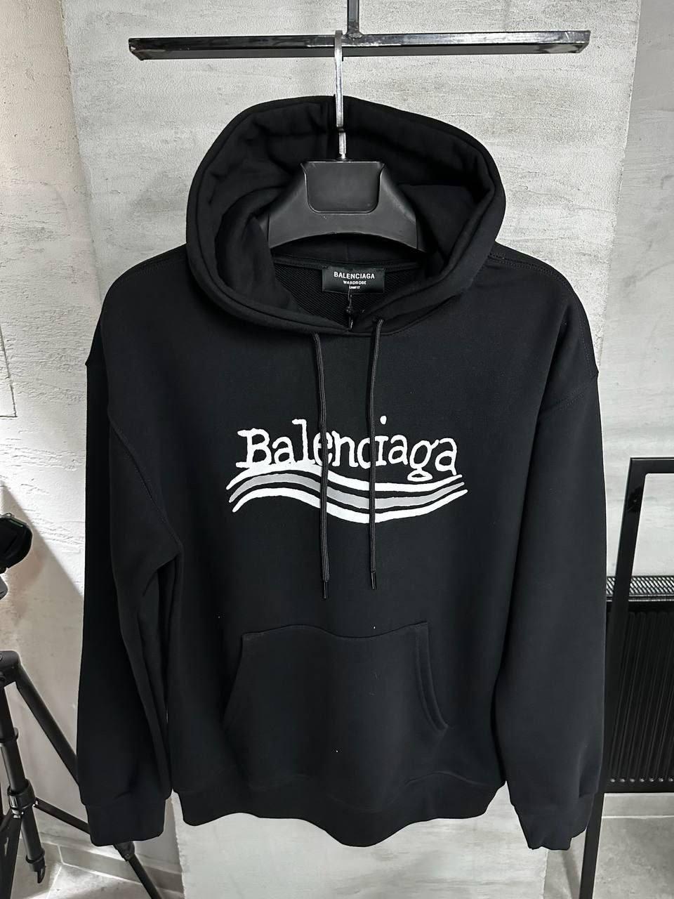 Чоловіча кофта худі BALENCIAGA CK8474 чорна M, XL, XXL, фото 1