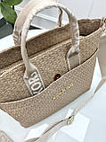 Сумка жіноча Майкл Корс шопер бежевий Michael Kors шопер через плече, фото 4