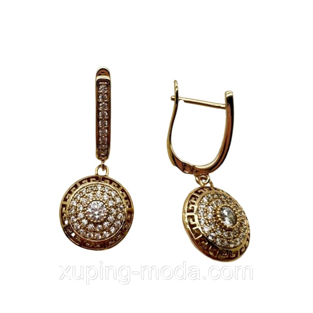 Сережки xuping. 25х11мм. 18 к, фото 1