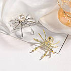 Павук брошка - золотий, фото 3