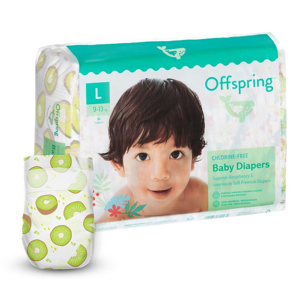 Підгузки Offspring Hairykiwi, розмір 4 (L), 9-13 кг, 36 шт.