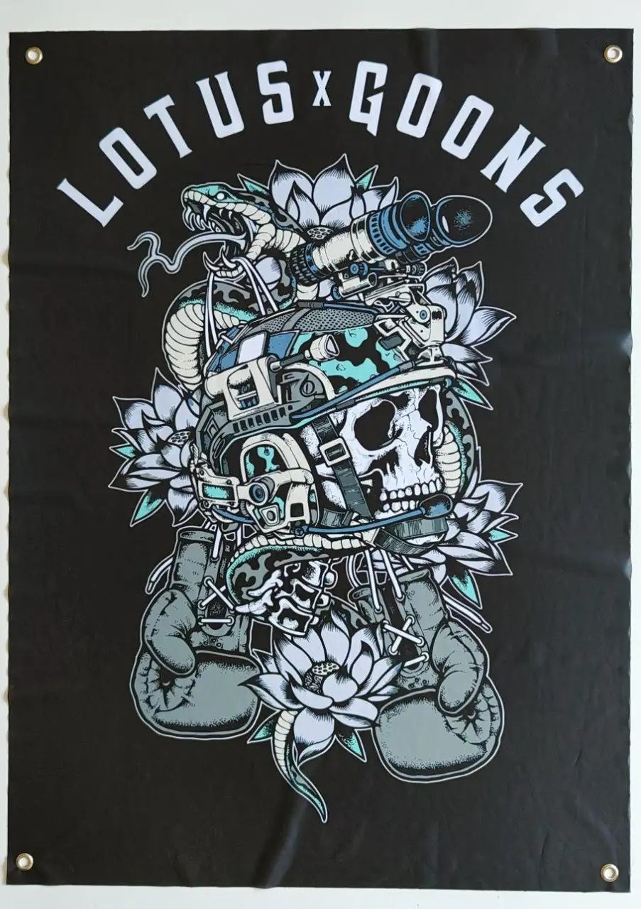 Прапор баннер військовий Lotus Goons на люверсах