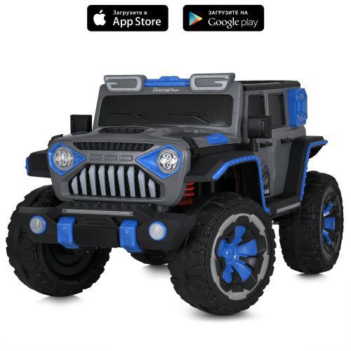 Дитячий електромобіль Jeep Off Road 4x4 (синій колір) 12 V, фото 1