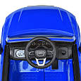 Дитячий електромобіль Audi Q7 (синій колір) з пультом, музикою, світлом, м'якими EVA колесами, акумулятор 12V, фото 6