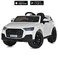 Дитячий електромобіль Audi Q7 (білий колір) з пультом, музикою, світлом, м'якими EVA колесами, акумулятор 12V, фото 2