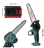 Акумуляторна ланцюгова садова пила. У комплекті два акумулятори., фото 2