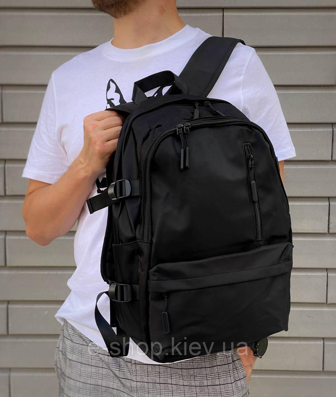 Міський стильний підлітковий рюкзак, Модний ортопедичний рюкзак Чорний для школи та спорту, фото 1