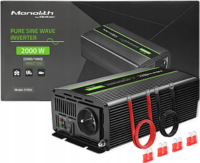 Інвертор 12 230 з чистою синусоїдою 2000Вт Qoltec (Польща)