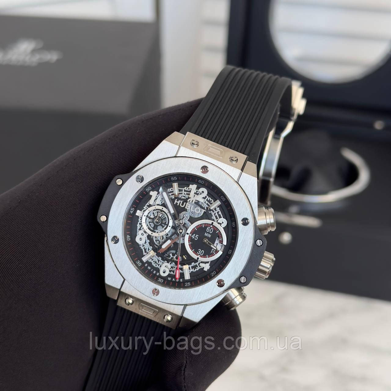 Модний годинник Hublot Big Bang Unico 44 mm Silver-Black, фото 1