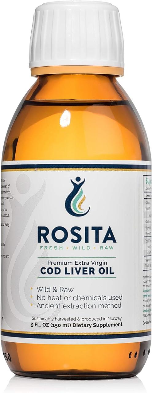 Rosita Extra-Virgin Cod Liver Oil / Олія печінки тріски холодного пресування 150 мл, фото 1