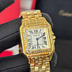 Витончений жіночий годинник Cartier Panthere Diamond 27 mm. Gold-White, фото 10