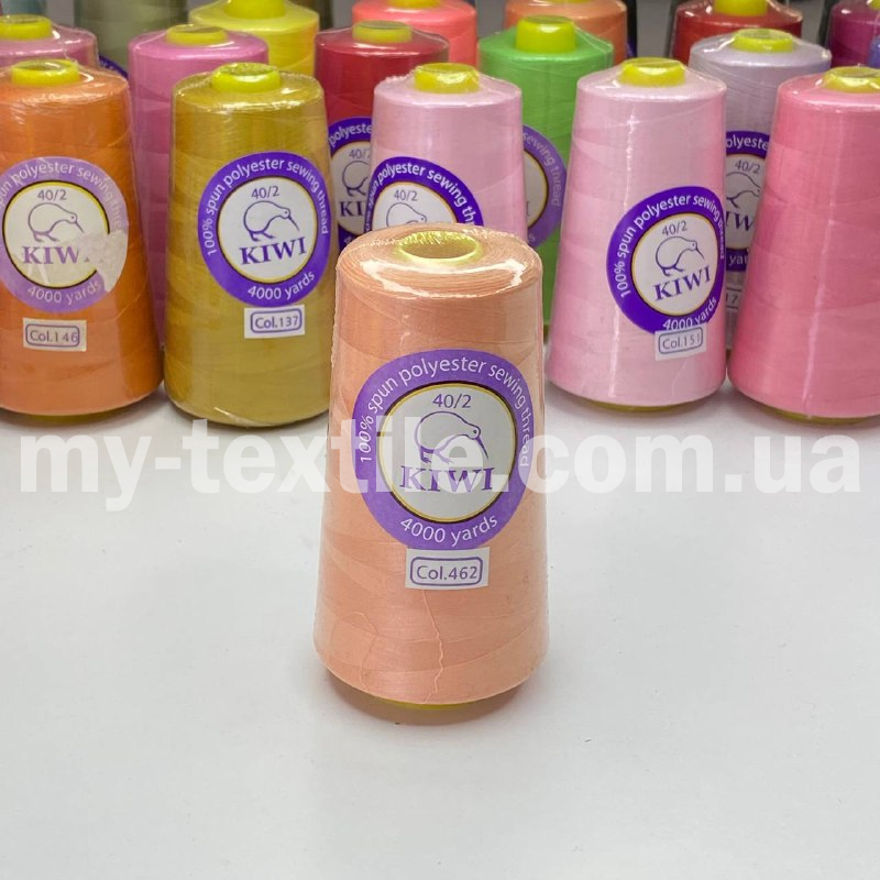 Нитки швейні конус 40/2 4000 ярдів Kiwi Пудра, фото 1