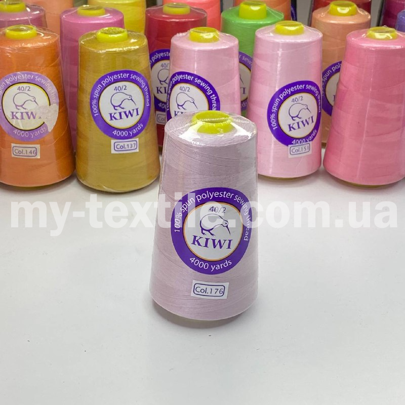 Нитки швейні конус 40/2 4000 ярдів Kiwi Бузковий, фото 1